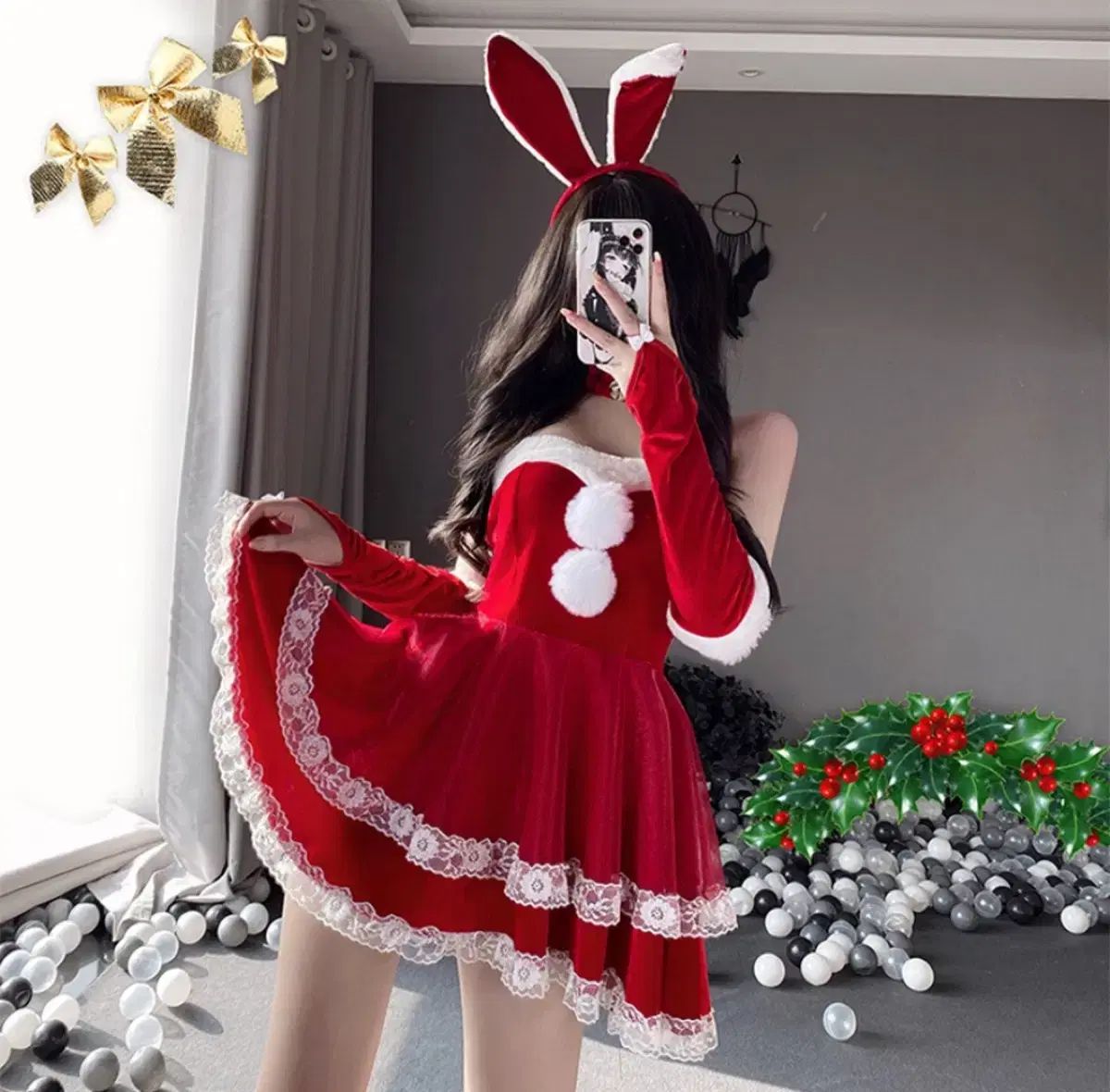 サンタコスプレ バーニーガール コスプレ 衣装 チョーカー 服 アームバンド セット