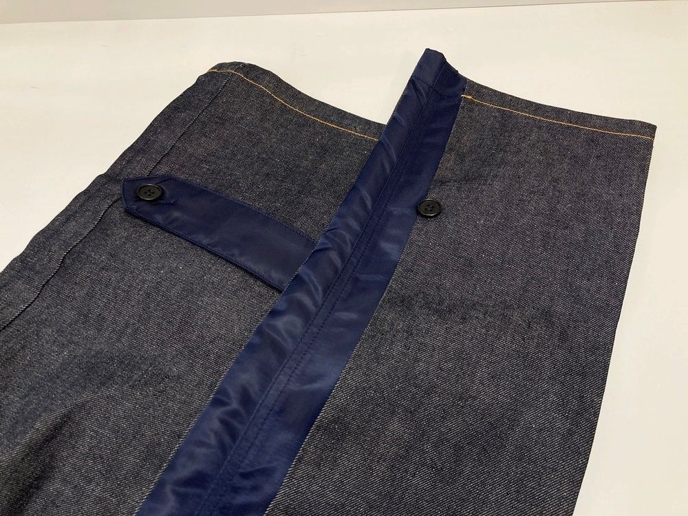 サカイ Sacai × A.P.C Pantalon Haru アーペーセー 21SS ストレートデニム デニム 無地 ネイビー Sサイズ 101MB-455