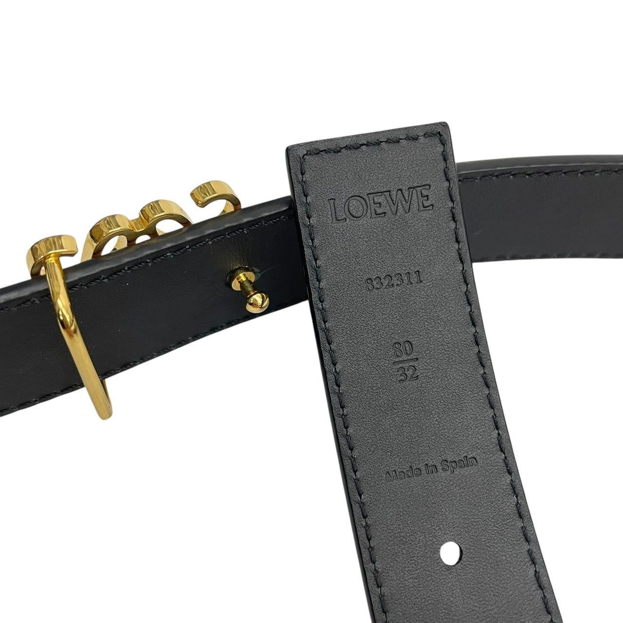 LOEWE/ロエベ ベルト レザー BRW 無地 832311リバーシブル アナグラム