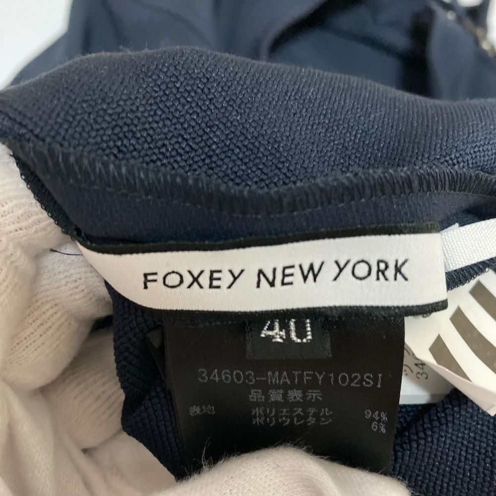 美品 FOXEY NEW YORK フォクシーニューヨーク バックボックスプリーツ カットソー 34603 サイズ40 ネイビー レディース 古着 中古 美品 FOXEY NEW YORK フォクシーニューヨーク バックボックス