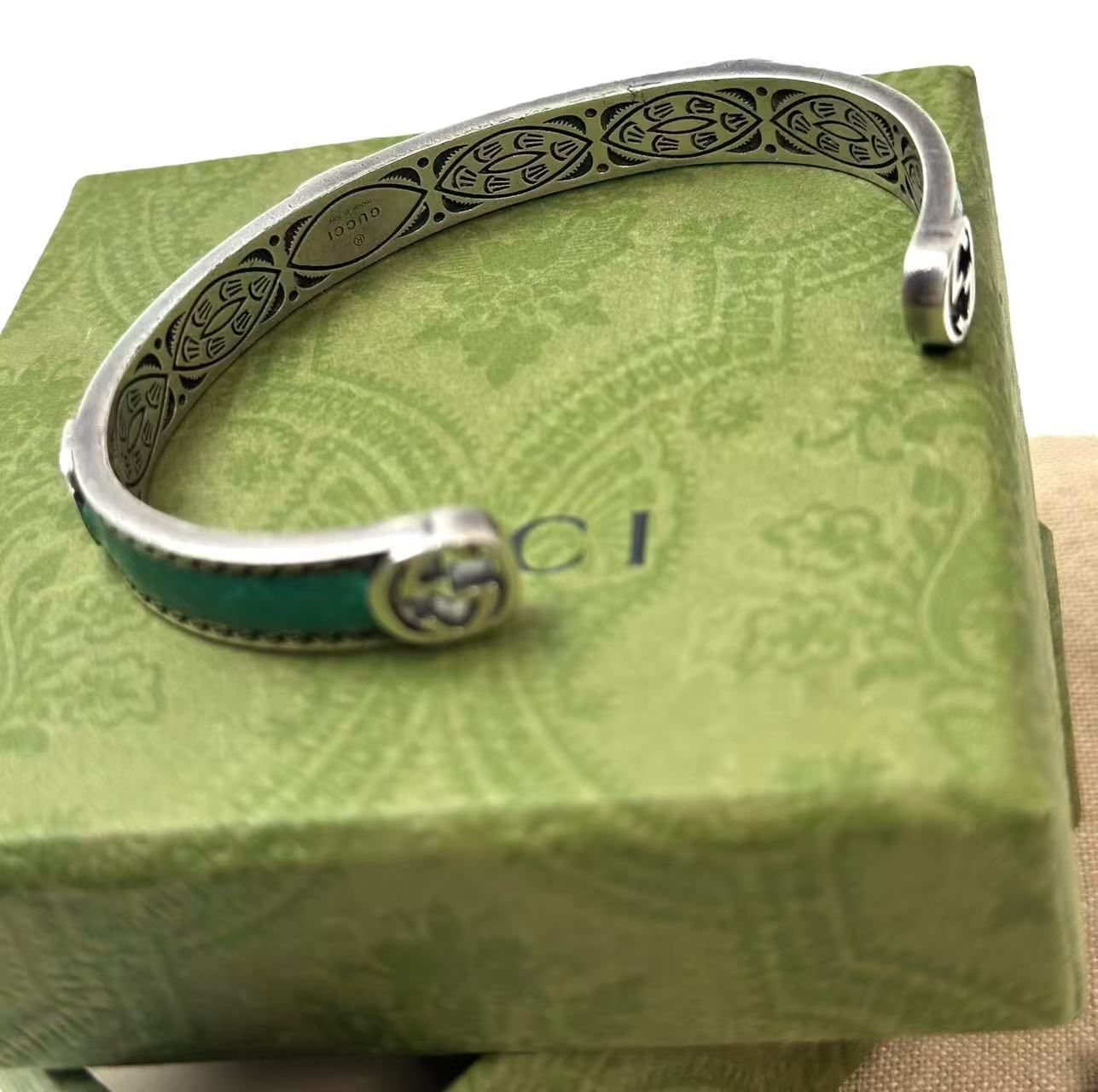 超美品◇本物◇グッチGUCCIターコイズインターロッキングG