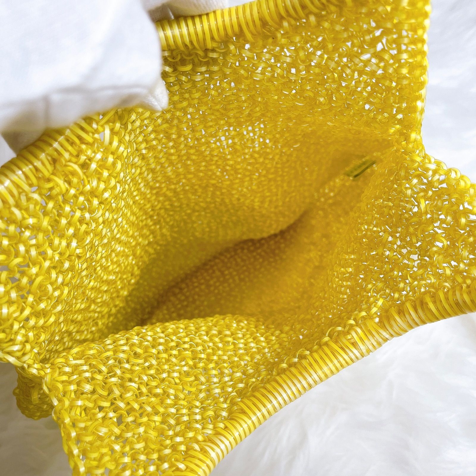 希少カラー アンテプリマ イエロー バッグ エナメル ワイヤーバッグ