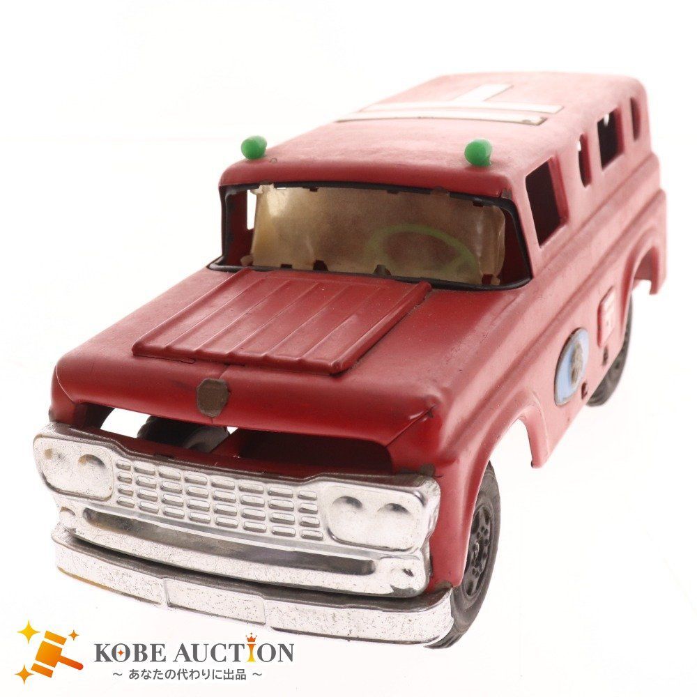 レトロなブリキの郵便車 ブリキのオモチャ レトロ郵便配達車