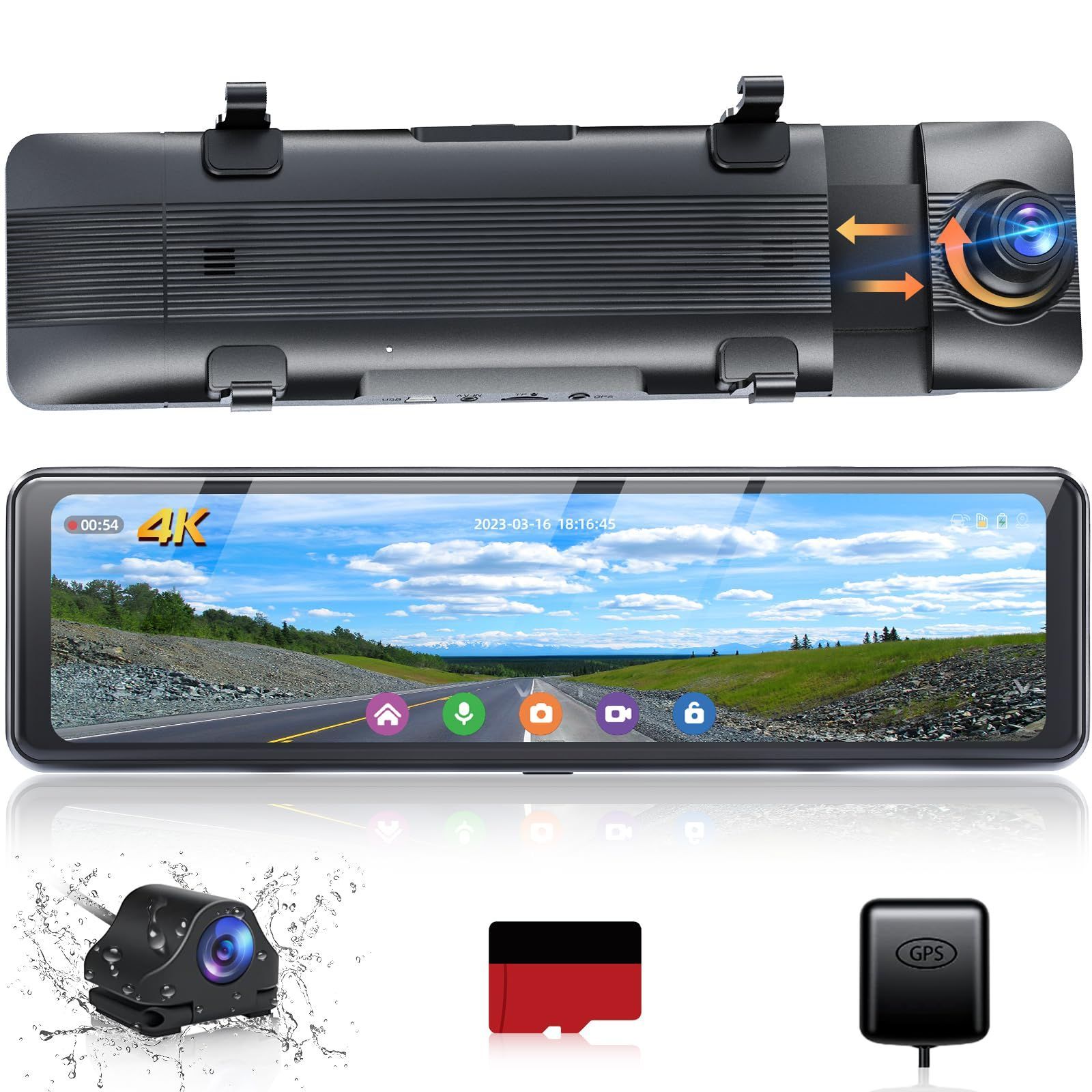 ドライブレコーダー ミラー型 4K 11インチ超大画面 170°広角 【公式通販】