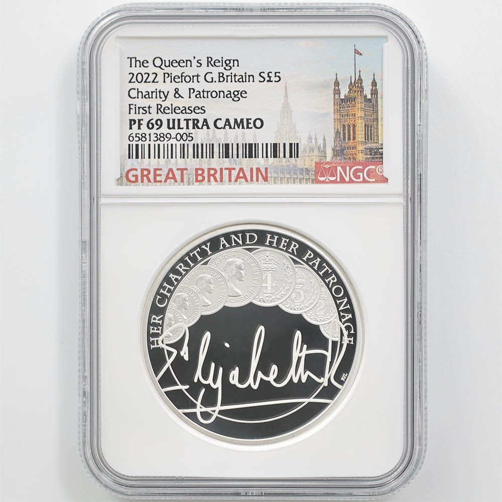 アウトレット 美品 2022 英国 御在位シリーズ 英連邦 銀貨 NGC PF69 UC