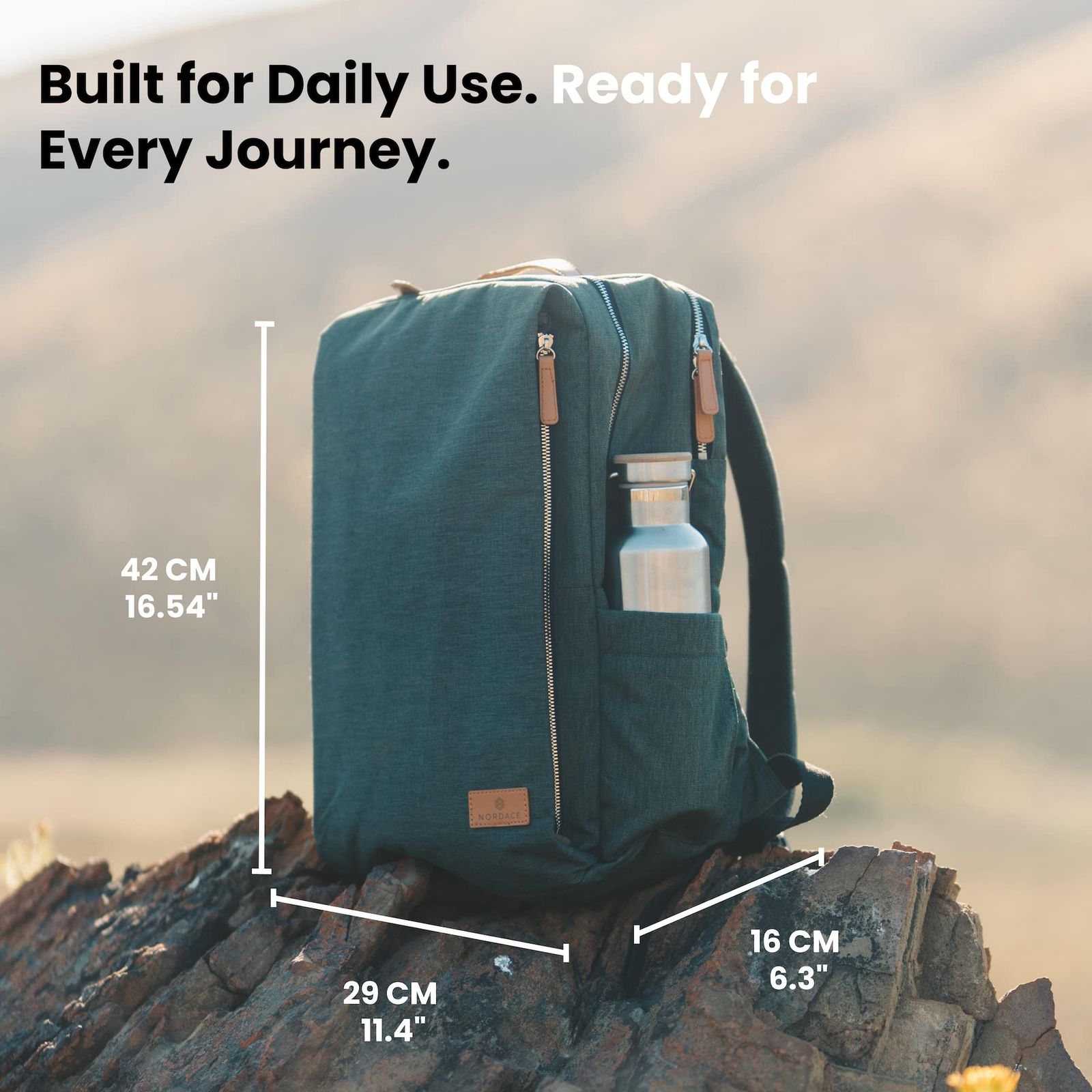 Nordace Siena - 15.6インチ ノートパソコン用バックパック 男女兼用 USB充電ポート付き 防水 - 日常 旅行 仕事用