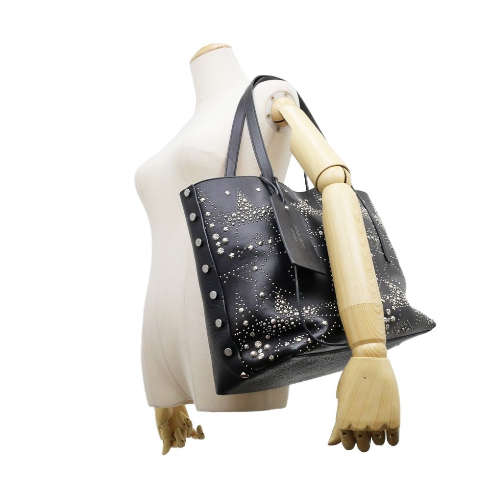 美品 JIMMY CHOO ジミーチュウ ツイスト イースト ウエスト - トートバッグ レザー ブラック ハンドバッグ ショルダーバッグ ショッピングバッグ バイカラー 【本物保証】 名東】【JIMMY CHOO】ジミーチュウ ツイスト イーストウエスト トート