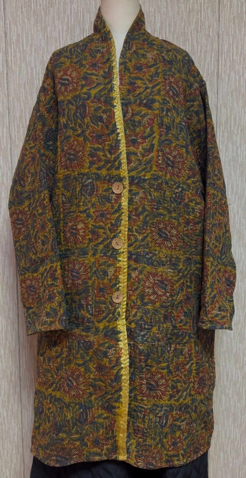 ꕥ未使用ꕥヴィンテージラリーキルト 花 ボタニカル刺繍カンタキルト