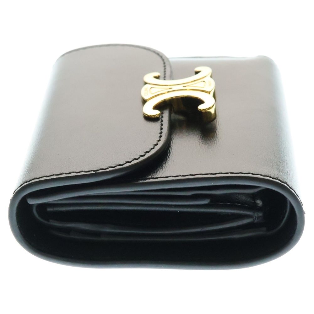 極美✨付属付き✨セリーヌ 三つ折り財布 トリオンフ レザー ゴールド ブラック 極美✨セリーヌ 三つ折り財布 トリオンフ レザー ゴールド金具