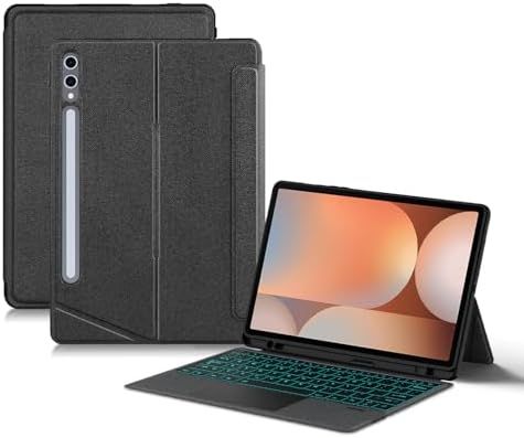 縦|横置き対応 Tab S7 Plus|Tab S7 FE Plus|Tab S8 Plus 12.4インチ キーボード ケース タッチパッド バックライト付き マグネット式 ケース 分離式 シャオミカバー ギャラクシー Tab S7 |