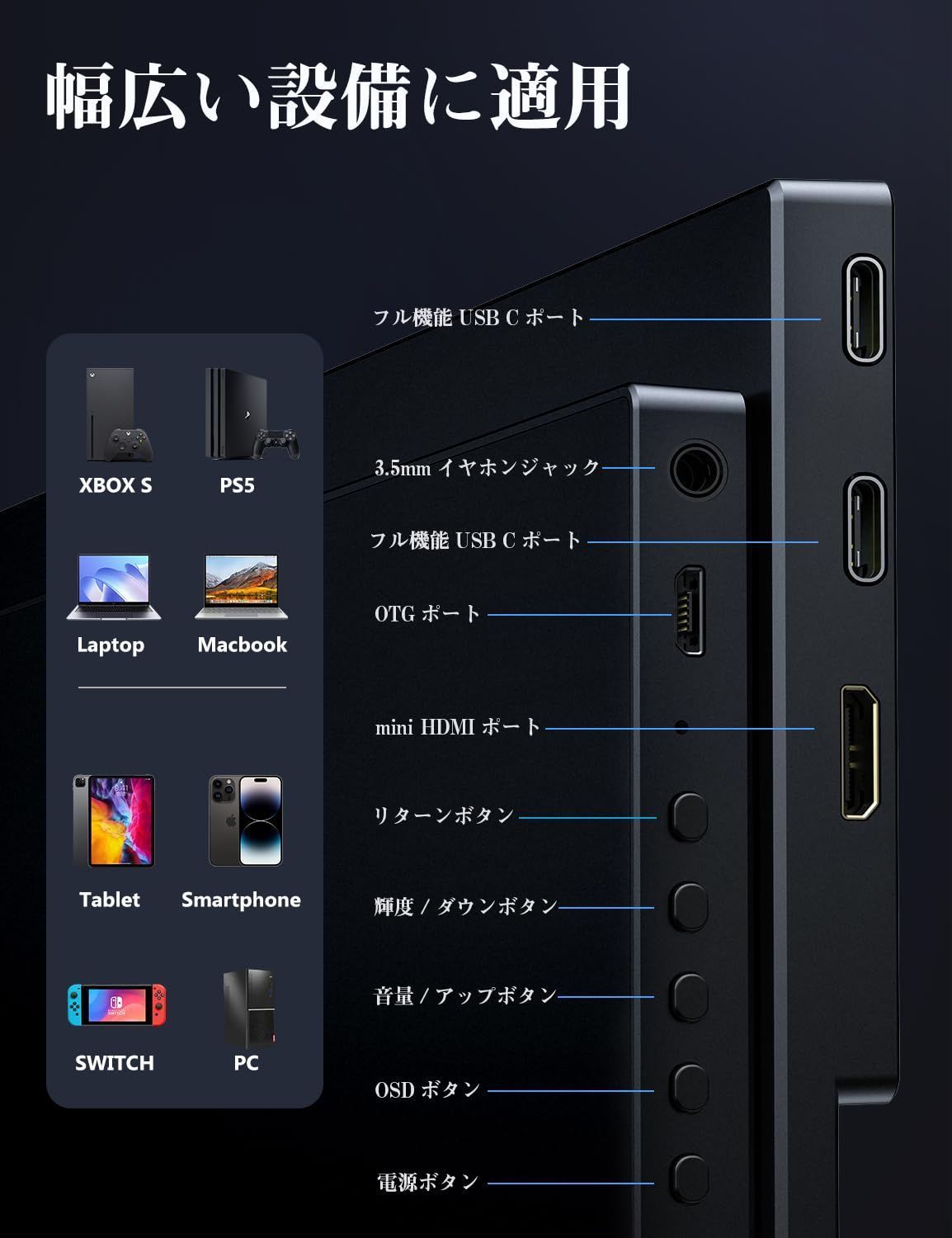 大人気』 モバイルモニター MAGICRAVEN/KEEPTIME 2.5K 144Hz 16インチ