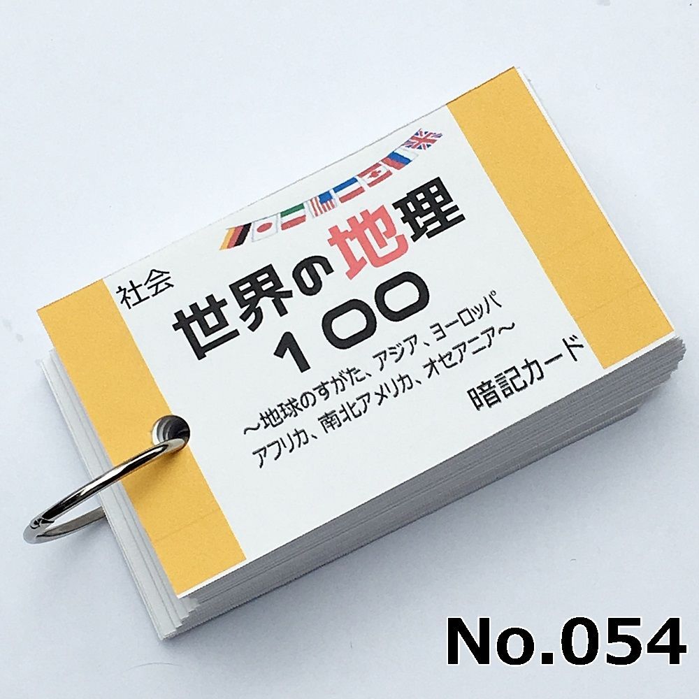 084】‼️中学受験対策 社会の地理、歴史、公民 暗記カードセット 中学