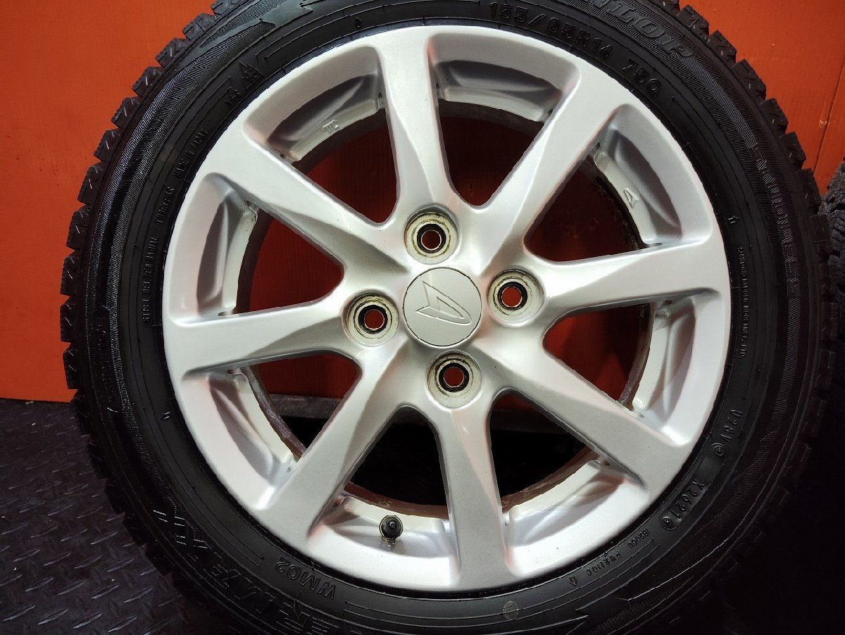 DUNLOP WM02 155/65R14】スタッドレス【ダイハツ 純正ホイール