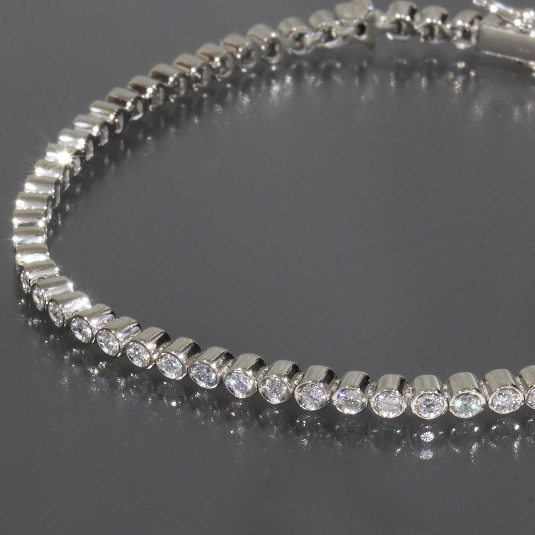 スタージュエリー ダイヤ テニス ブレスレット K18WG 8.8g E1836 