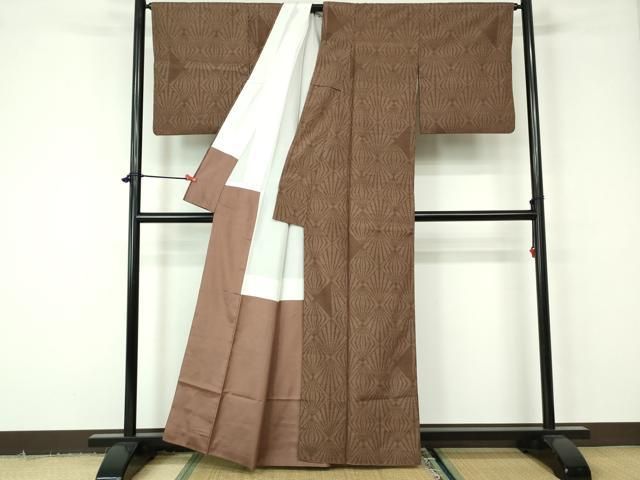 平和屋着物□上質な紬 菱文 正絹 逸品 DAAW1400qa