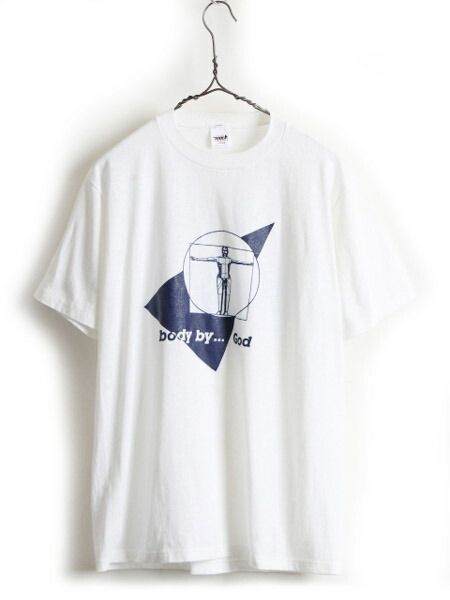 80s USA製 ビンテージ □ 企業物 両面 アート プリント 半袖 Tシャツ