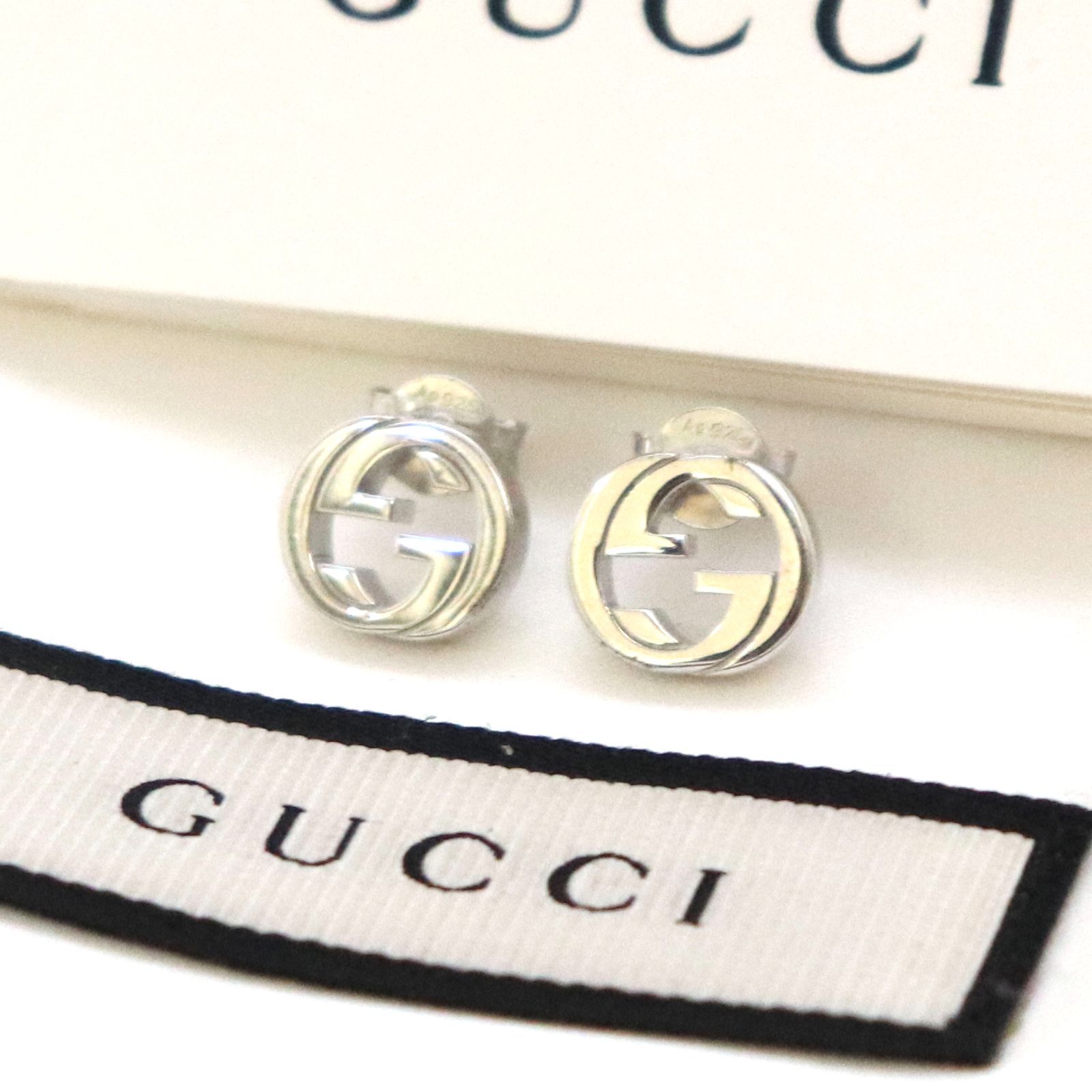 GUCCI グッチ シルバー インターロッキングG Ag925 ピアス 4217G 8402