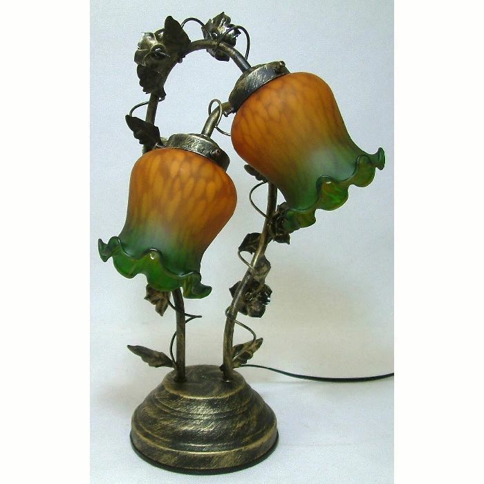 ロイヤルアーデン テーブルランプ 卓上ランプ タッチランプ 調光機能 スズラン2灯 グリーン29378|レッド29379 どちらか1個の価格です