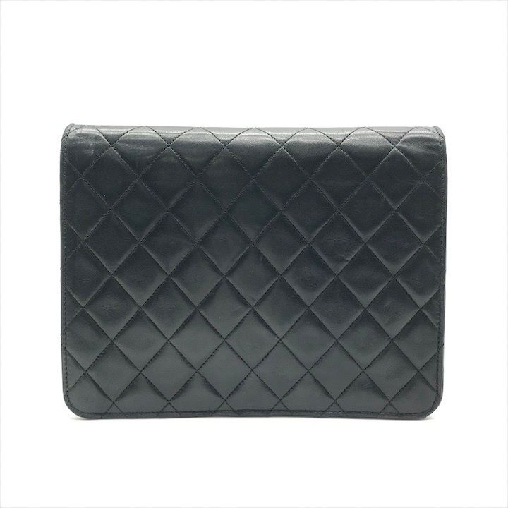 美品 CHANEL シャネル ココマーク プッシュロック ラムスキン チェーン  