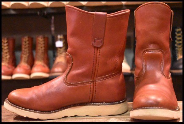 7.5E 良品 緑犬タグ 93年10周刻印】レッドウィング 866 ペコス 赤茶 