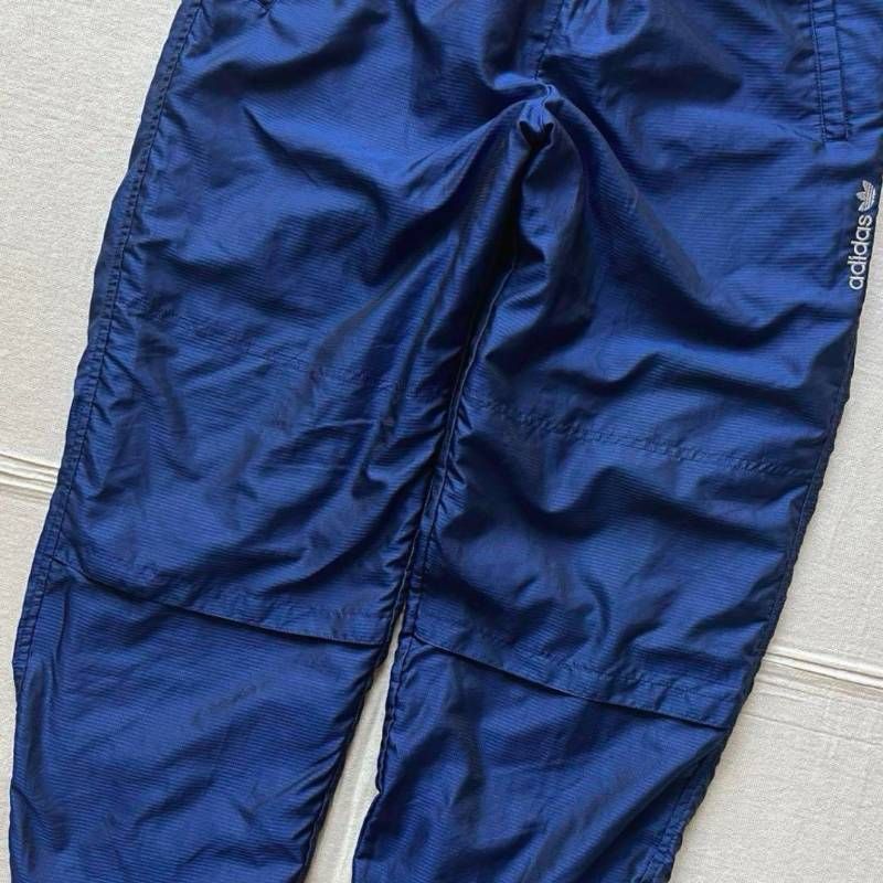 OLD adidas トラックパンツ 裾ドローコード ブラック グレー O 90s vintage old adidas オールドアディダス ラメ入りワンポイント