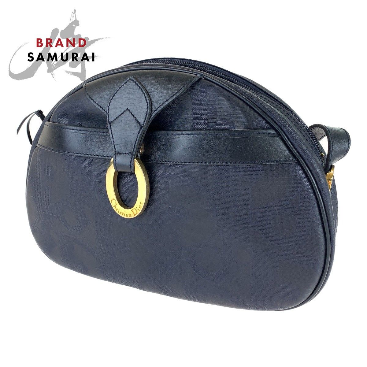 Dior トロッター柄 ショルダーバッグ ネイビー チェーンショルダー