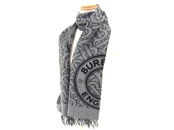 BURBERRYバーバリーマフラーカシミア100％モンタージュ美品