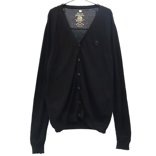 ディーゼル ワンポイントプリント ニット カーディガン M ブラック Diesel 長袖 メンズ 【中古】  【230405】