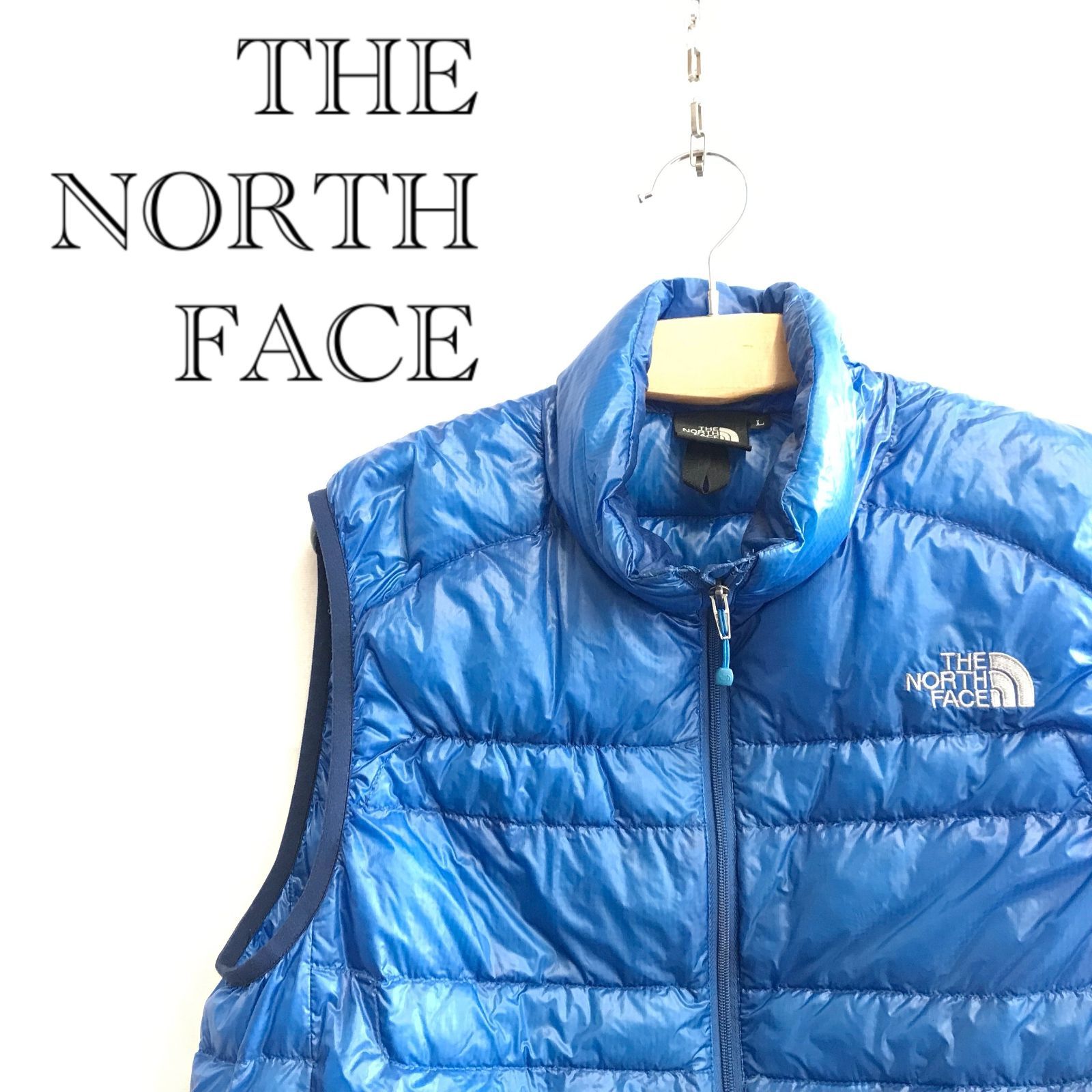THE NORTH FACE ノースフェイス ダウンベスト ND18170 ナイロン ライトダウン L ブルー メンズ ファッション