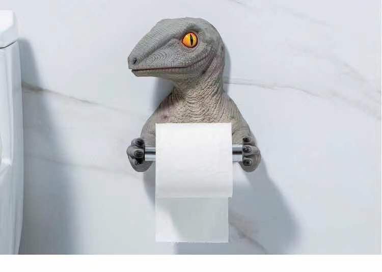 恐竜トイレットペーパーホルダー ティラノサウルス/ホワイト