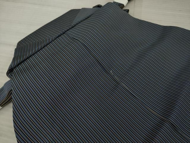 平和屋着物○男性 人間国宝 甲田綏郎 精好仙台平 馬乗り袴 縞 