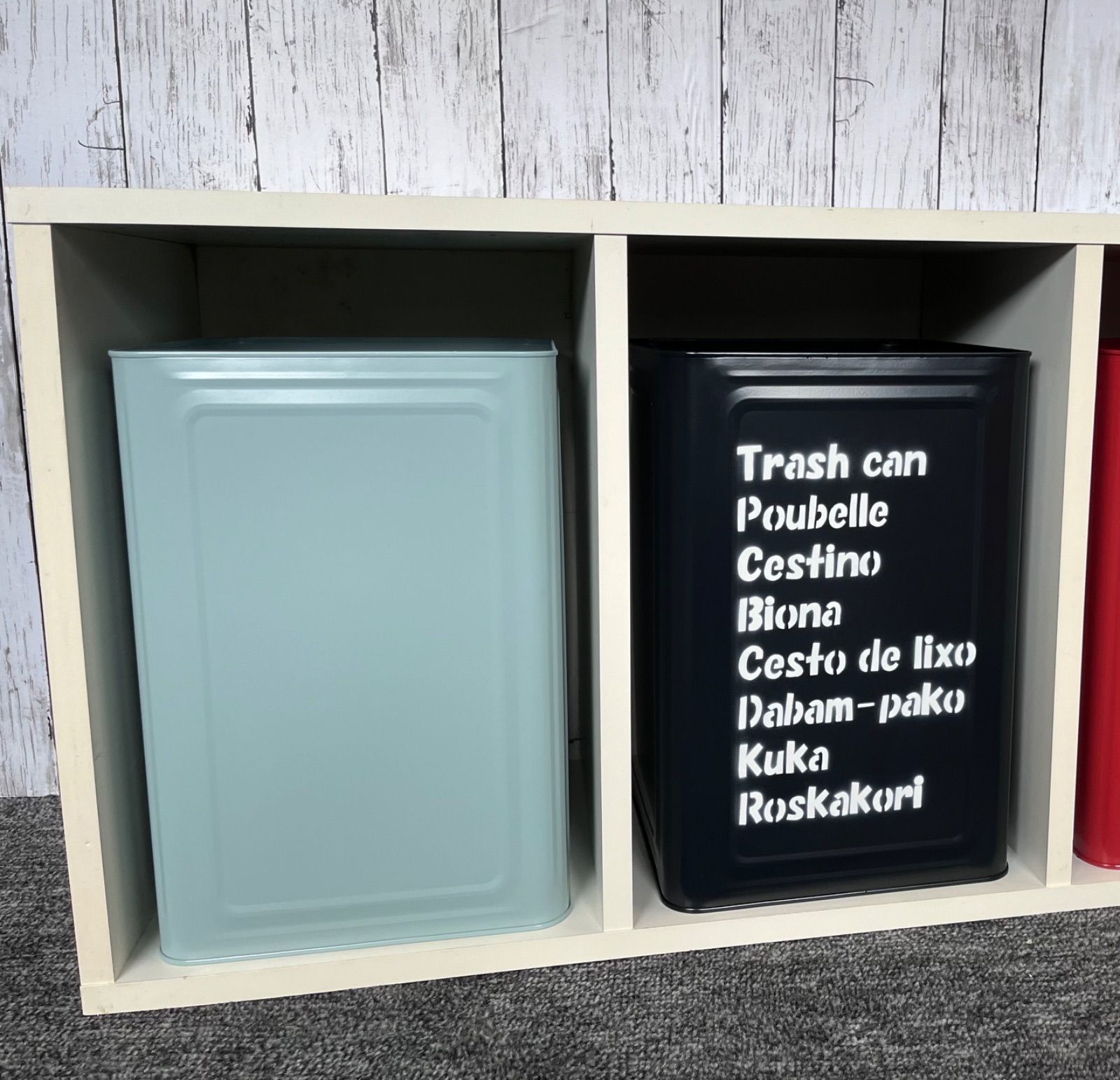 蓋付きリメイク一斗缶（取手付きダークブラウン✖️グリーン） 収納