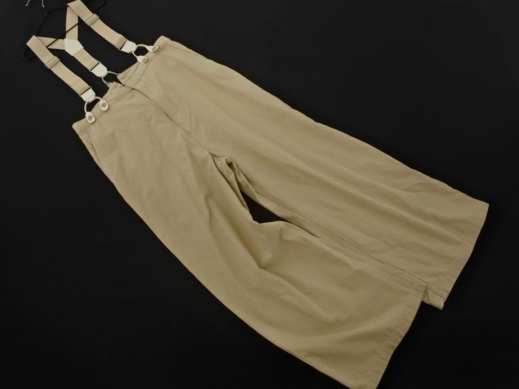 Spick - Span スピック＆スパン 25年モデル サスペンダー付き ワイド パンツ size36 ベージュ ◎レディース