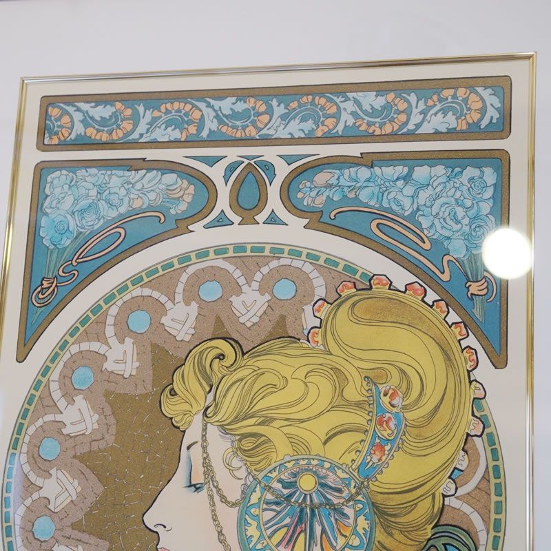 ミュシャ(羽根画)複製画 (お箱入り) 絵画風 壁紙ポスター 【コラージュ版】 アルフォンス・ミュシャ