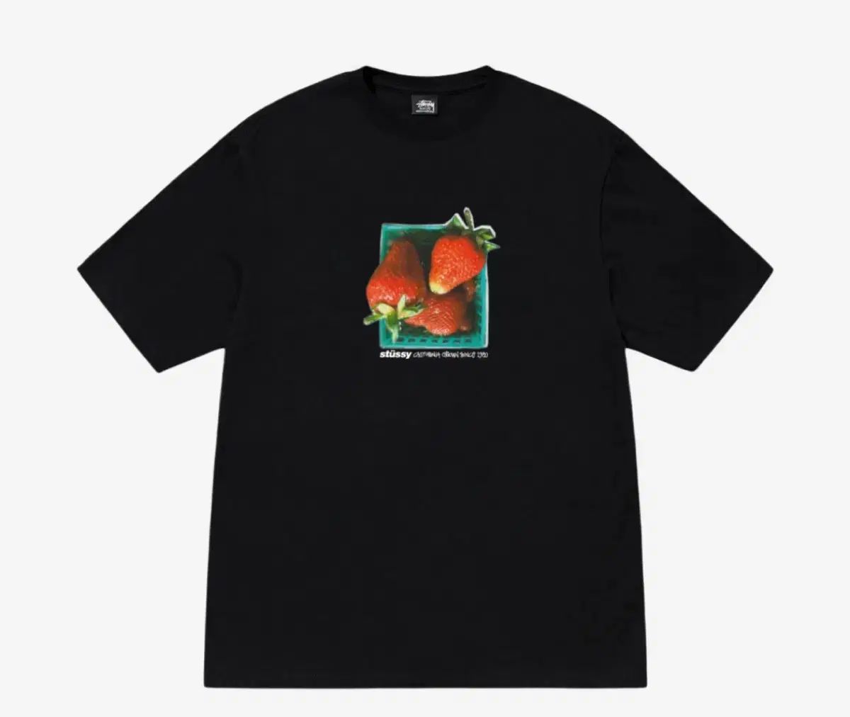 ★韓国の人気【STUSSY】★Shells T-Shirt★Berry★Tシャ.ツ★ Stussy Berries T ー Shirt Black STUSSY(ステューシー) ベリー