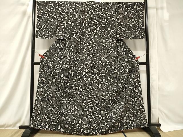 平和屋着物▽小紋　単衣　舞花文　洗える着物　DAAV3134du 平和屋着物▽小紋 単衣 舞花文 洗える着物 DAAV3134du