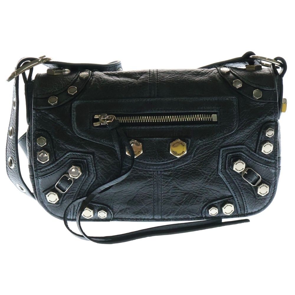 BALENCIAGA ザ ヒップ ジャイアントスタッズ ショルダー ブラック BALENCIAGA BAG - 本物 バレンシアガ BALENCIAGA ザ
