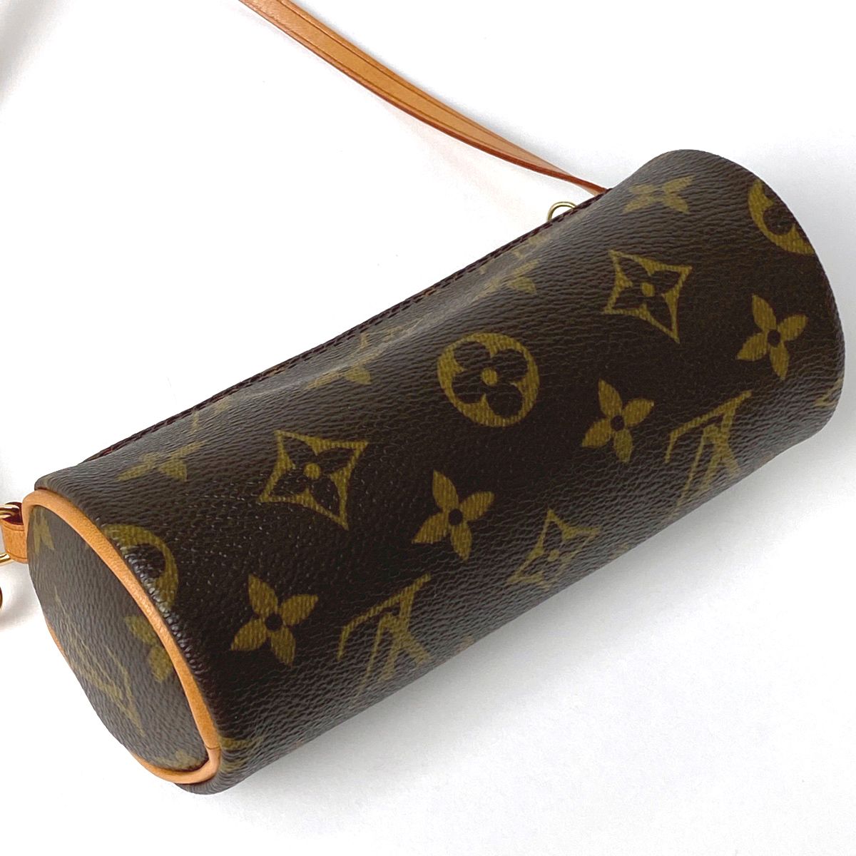 ルイ・ヴィトン Louis Vuitton パピヨン 付属ポーチ 筒型 アクセサリーポーチ モノグラム ブラウン レディース 【中古】