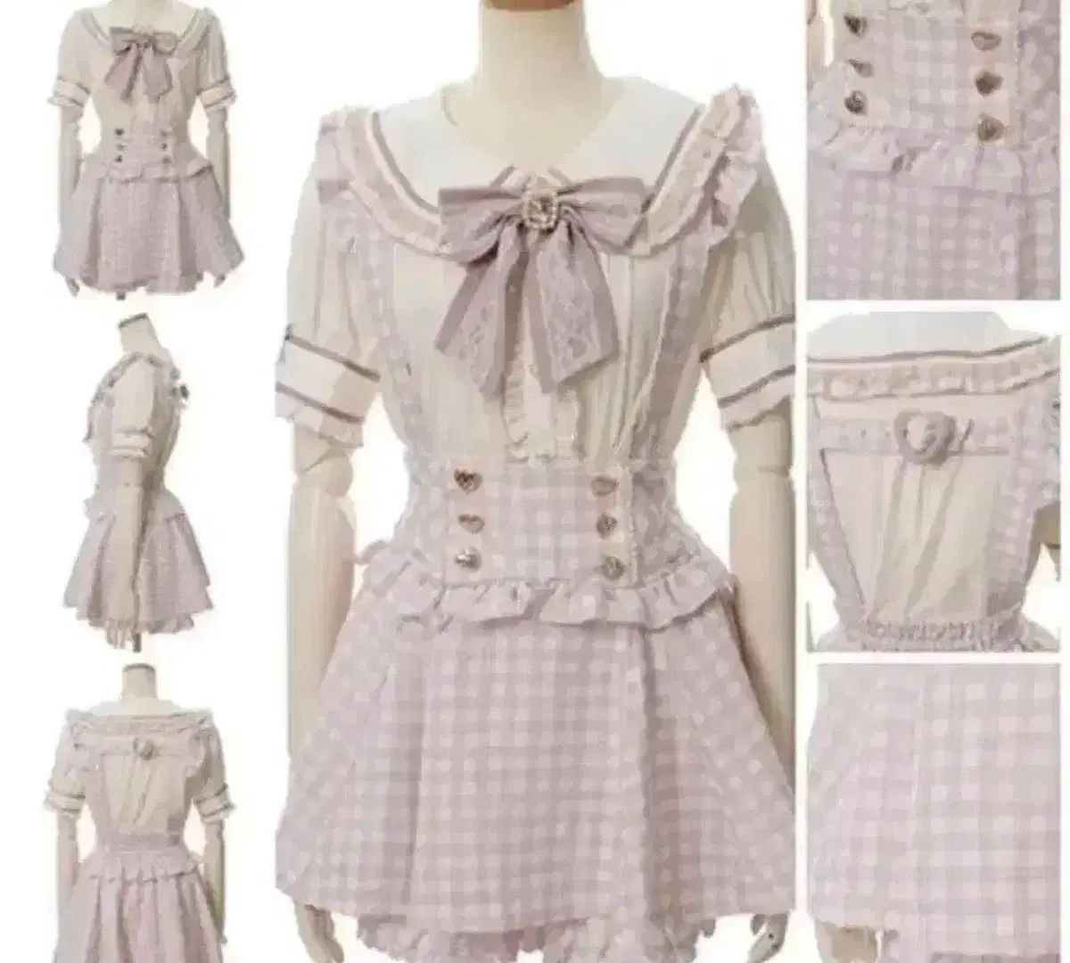 地雷系 リズリサ LIZLISA ギンガムチェックサスペンダースカート