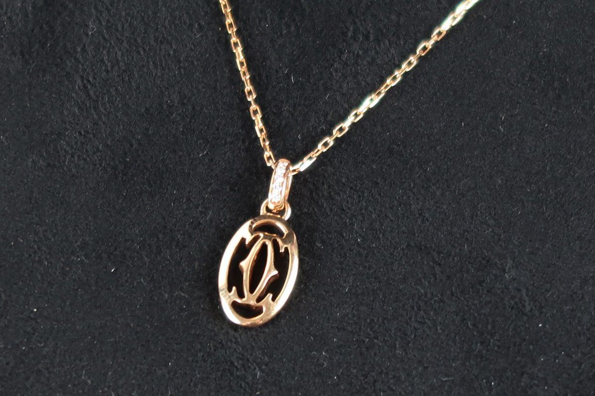 美品】Cartier カルティエ ドゥーブル ダイヤ ネックレス PG 750 K18 