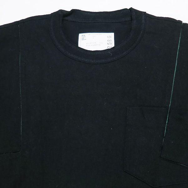 sacai サカイ REBUILD ZIP POCKET COTTON L/S T-SHIRT 21-02586M 