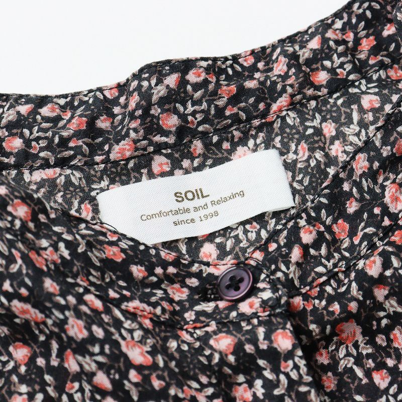 美品 ソイル SOIL フラワープリントバンドカラーワンピース 2  