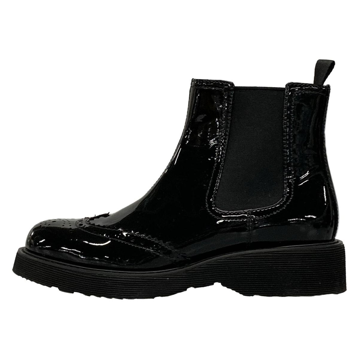 【専用】PRADA サイドゴア ショートブーツ ヒール ブーティー イタリア製 PRADA(プラダ) ショートブーツ 36.5 レディース - 黒 ウィング