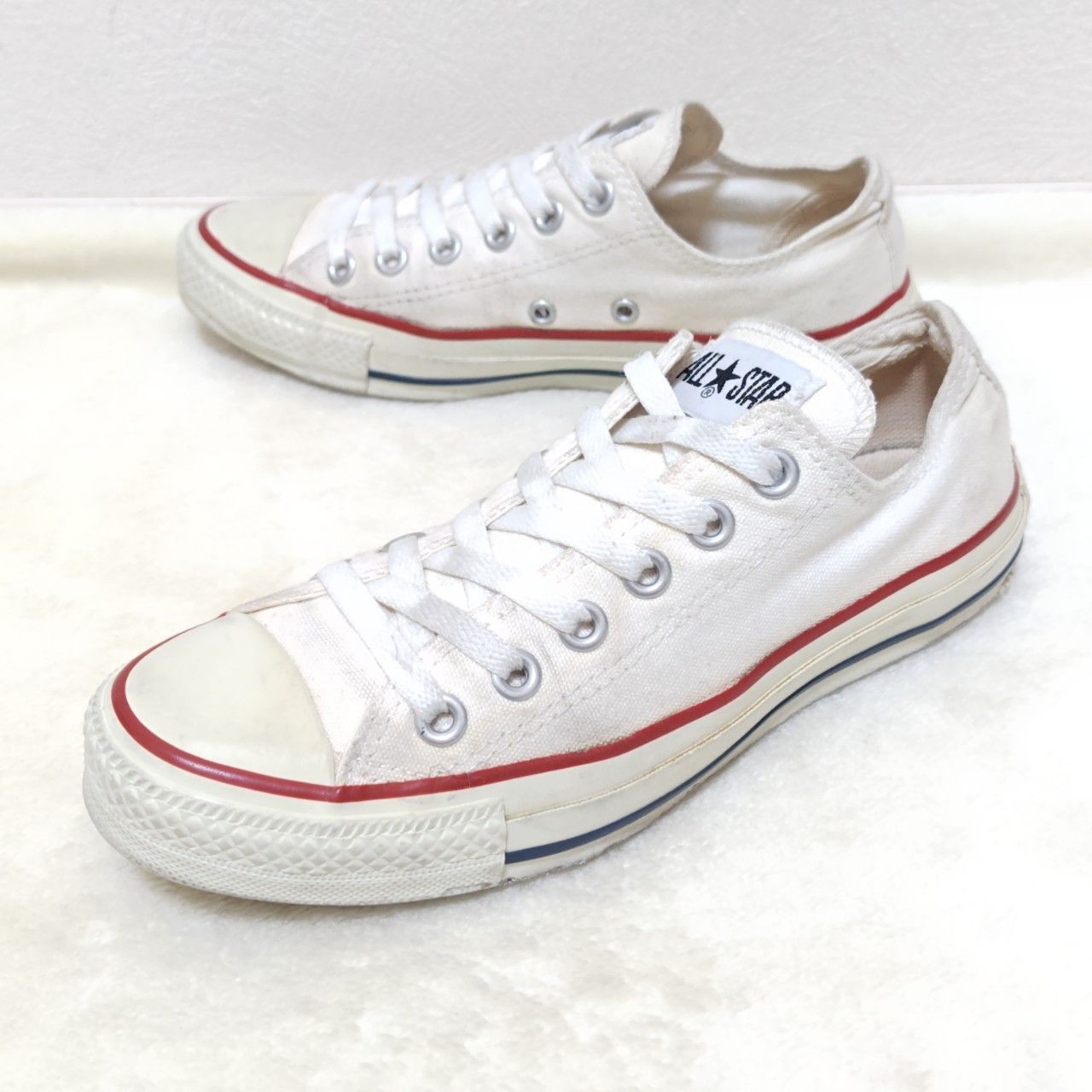 CONVERSE】コンバース スニーカー ローカット シューズ ALLSTAR オールスター M7652 定番 大人気 シンプル キャンパス デイリー  靴ひも オフホワイト 白 レディース サイズ24㎝/M16039jH - メルカリ