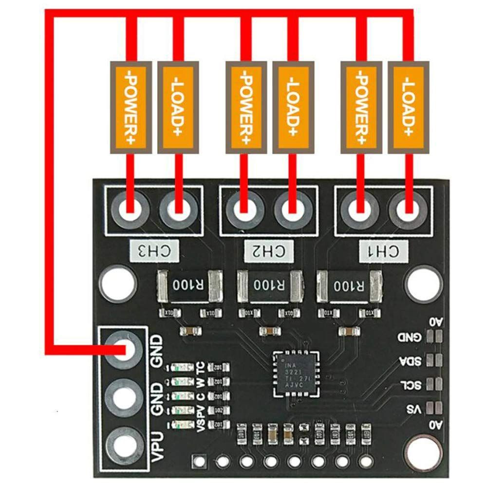 【新着商品】Youmile 2個 INA3221 トリプルチャネルシャント電流電圧モニターセンサーローサイド/ハイサイド I2C 出力電力 ...