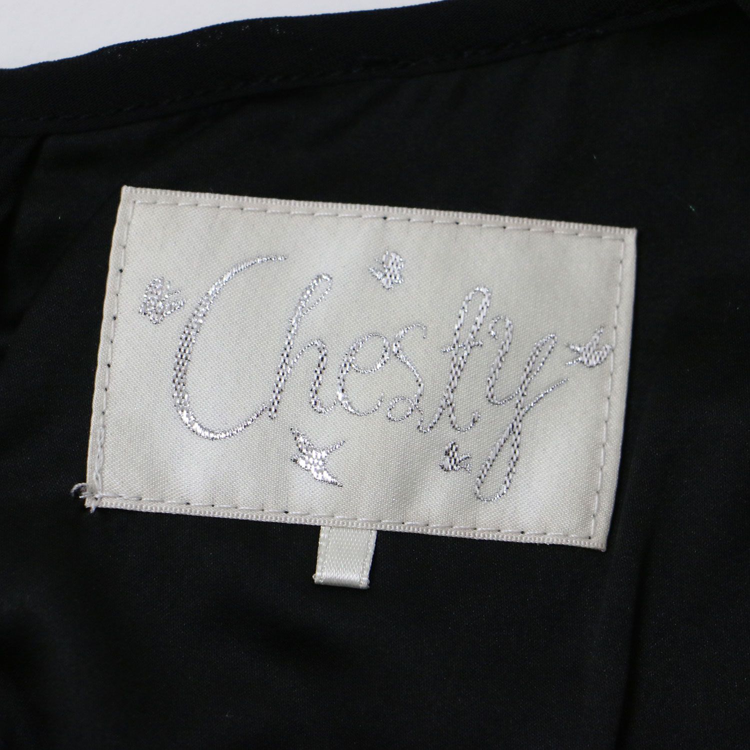 【美品】Chesty ブラック 長袖ドレス 美品】Chesty ブラック 長袖ドレス