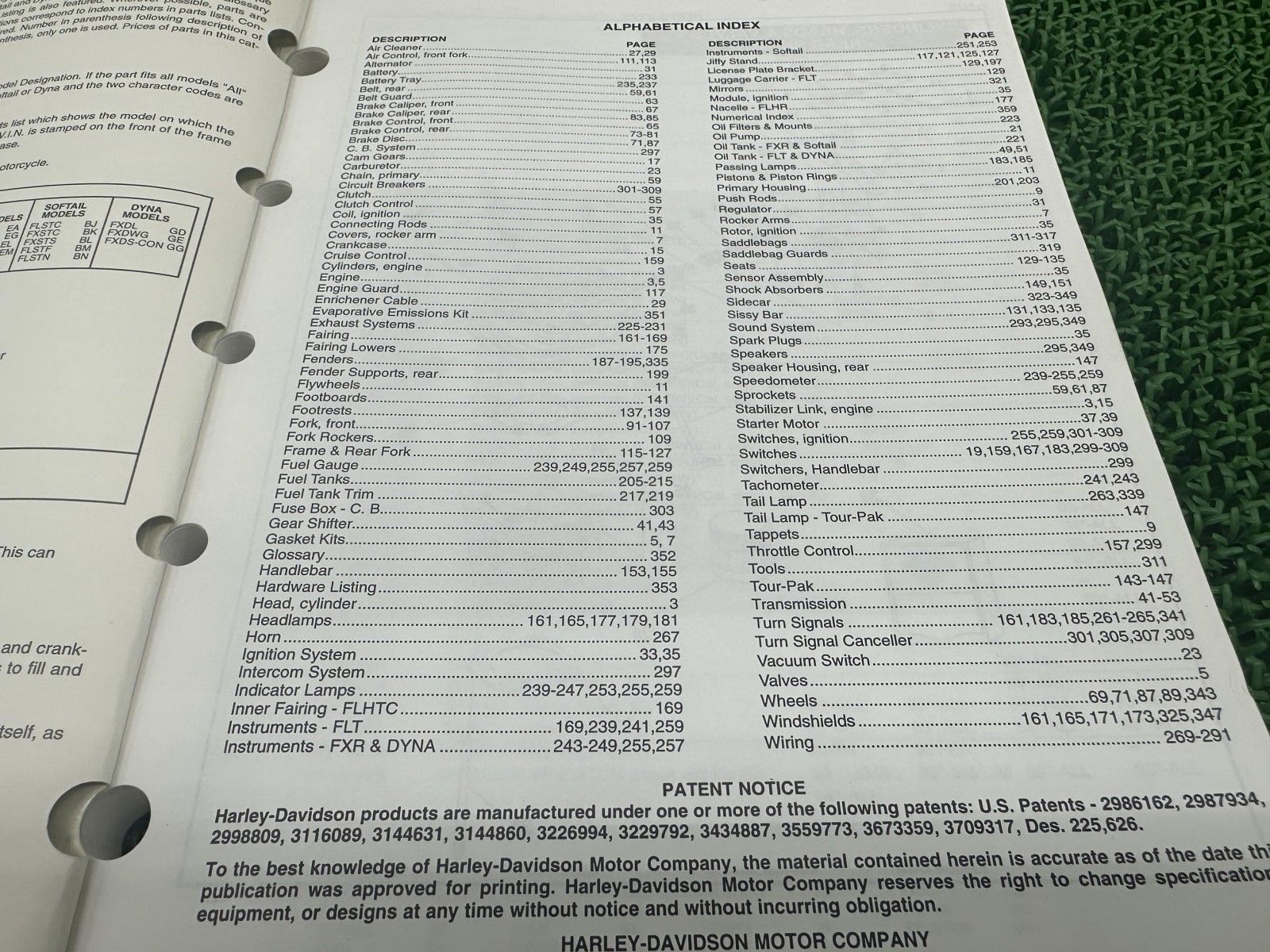 1340モデル パーツリスト 英語版 ハーレー 正規 バイク 整備書 1993-1994年1340モデル パーツカタログ aA