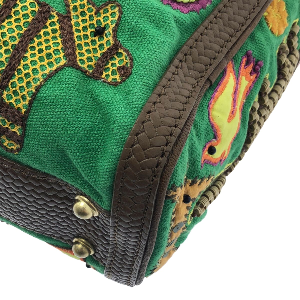 美品】 JAMIN PUECH / ジャマンピエッシュ | レザー切替 ビジュー装飾 