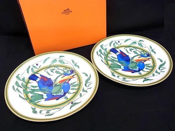 □極美品□ HERMES エルメス Toucans トゥカン バード 鳥 プレート お