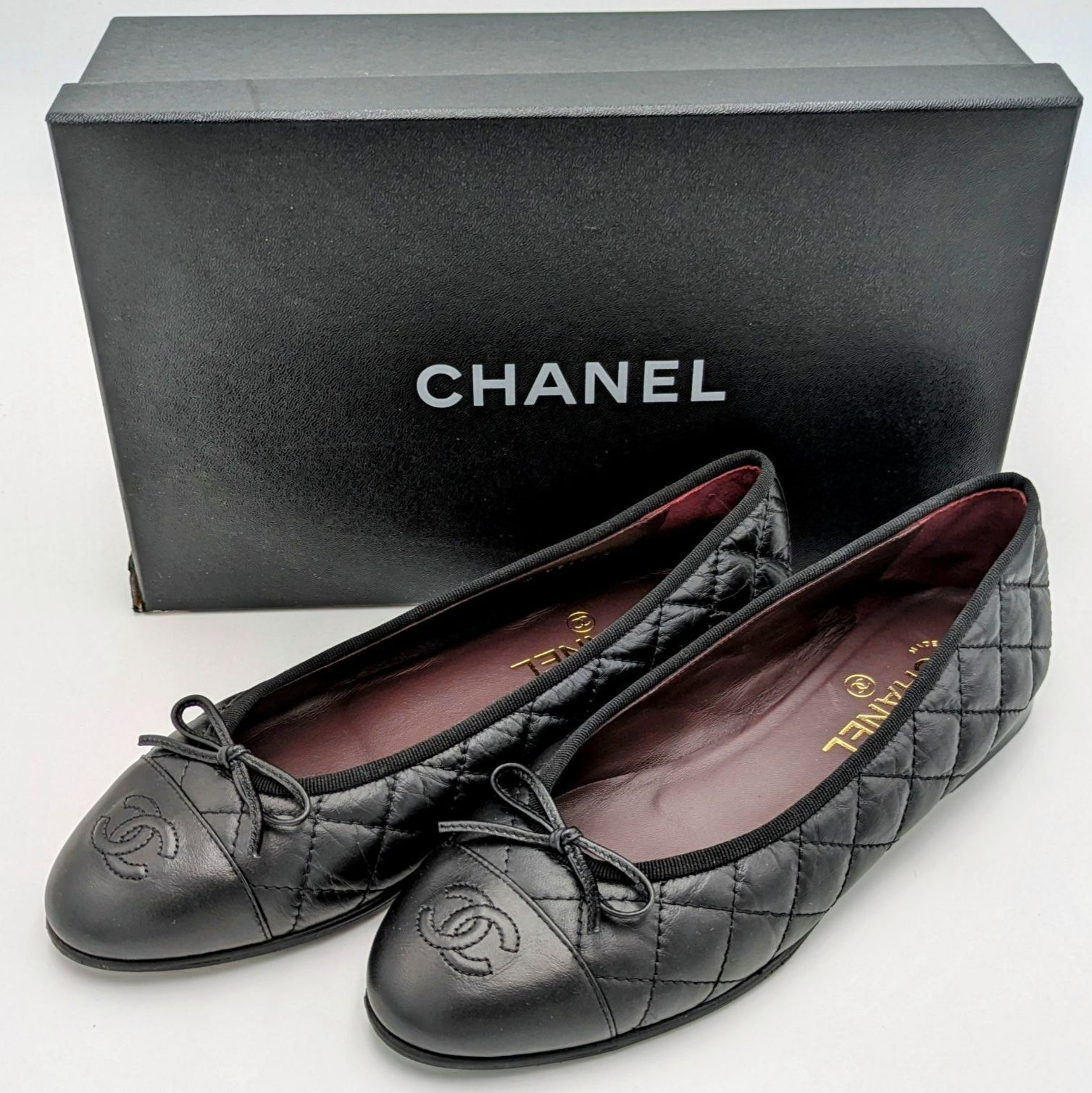 シャネル　バレリーナ　バレエシューズ　フラットシューズ 新品CHANEL シャネルバレリーナブラックキルティングフラット